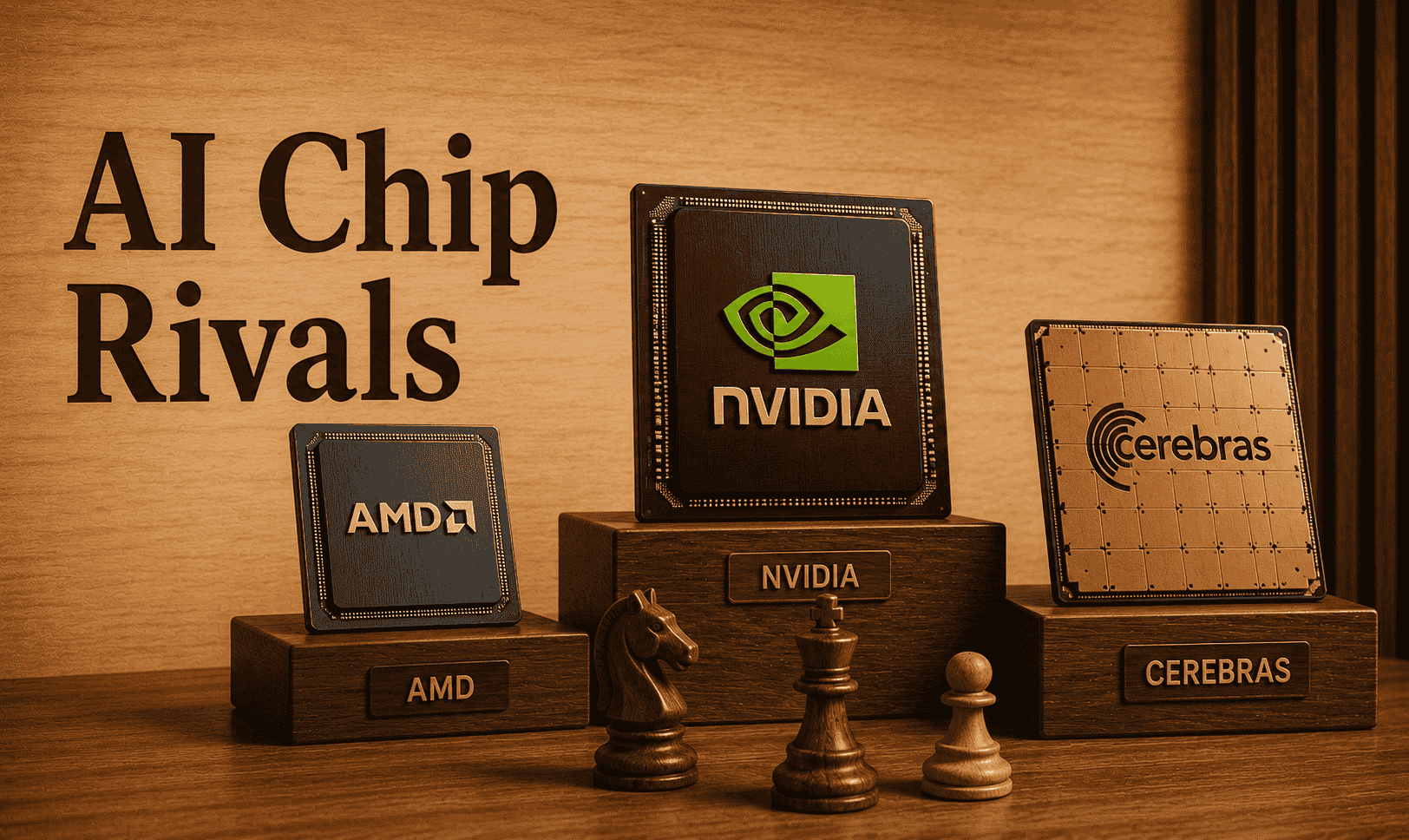 Nvidia AI chip rivals 2026 showing competitive landscape with AMD Cerebras and the absorbed Groq inference technology.