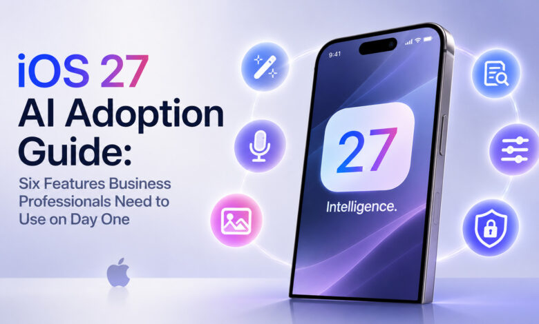 iOS 27 AI Adoption — business‑focused guide highlighting six must‑use AI features for professionals.