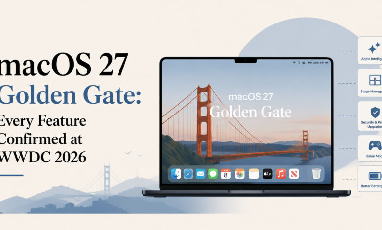 macOS 27 Golden Gate — Apple’s WWDC 2026 update featuring new intelligence, privacy, and performance upgrades.