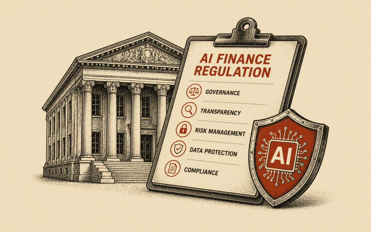 AI finance regulation 2026 showing bank compliance requirements and regulatory gaps for generative and agentic AI.