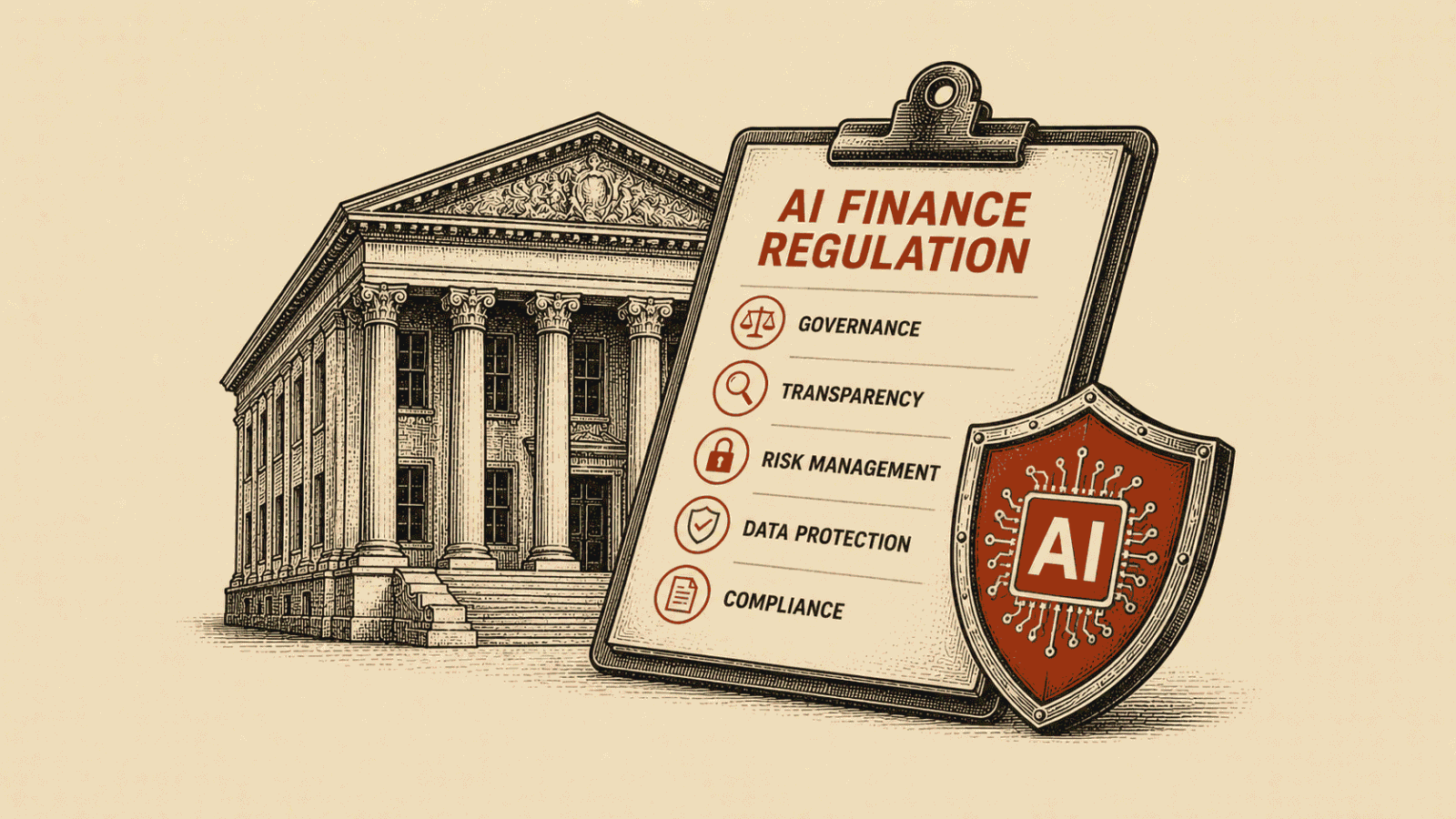 AI finance regulation 2026 showing bank compliance requirements and regulatory gaps for generative and agentic AI.