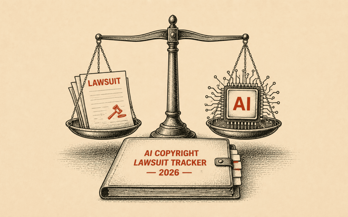 AI copyright lawsuits 2026 tracker showing major legal cases against AI companies over training data.