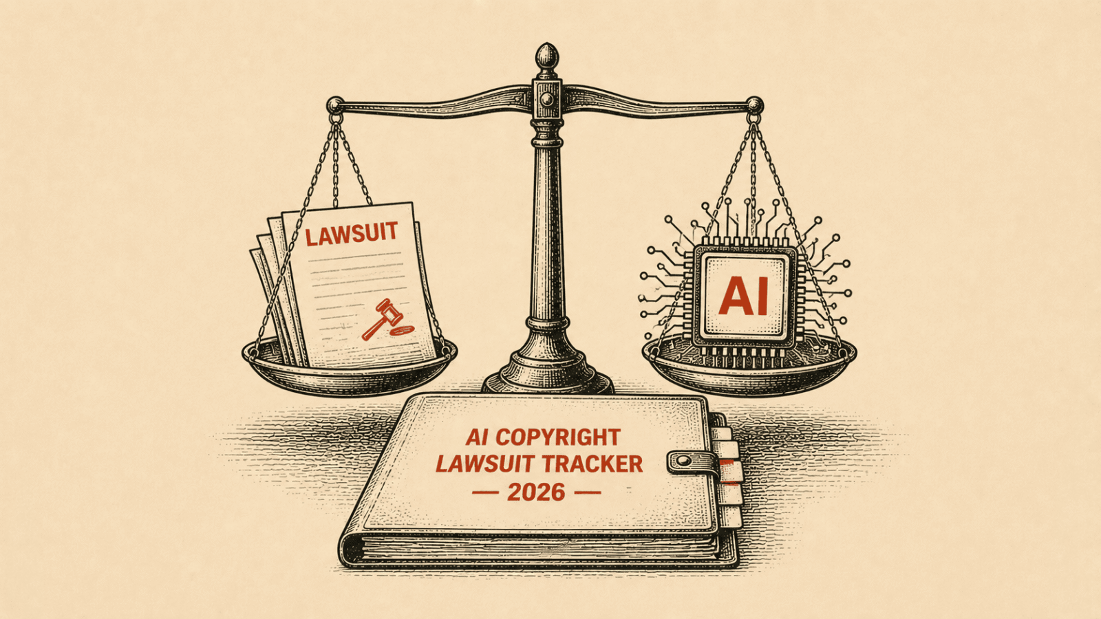 AI copyright lawsuits 2026 tracker showing major legal cases against AI companies over training data.