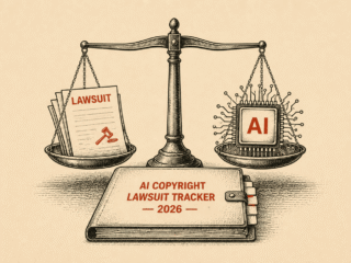 AI copyright lawsuits 2026 tracker showing major legal cases against AI companies over training data.