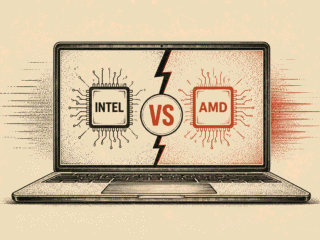 Intel vs AMD AI laptop 2026 showing NPU performance comparison for Copilot Plus PC chips.