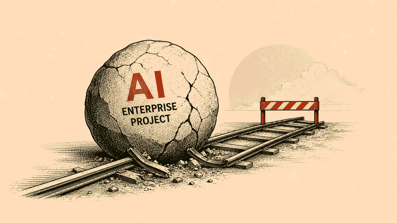 Enterprise AI solutions failure in 2026 showing why AI projects stall between pilot, production and ROI