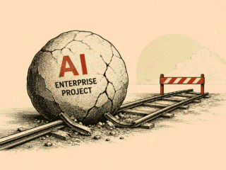 Enterprise AI solutions failure in 2026 showing why AI projects stall between pilot, production and ROI