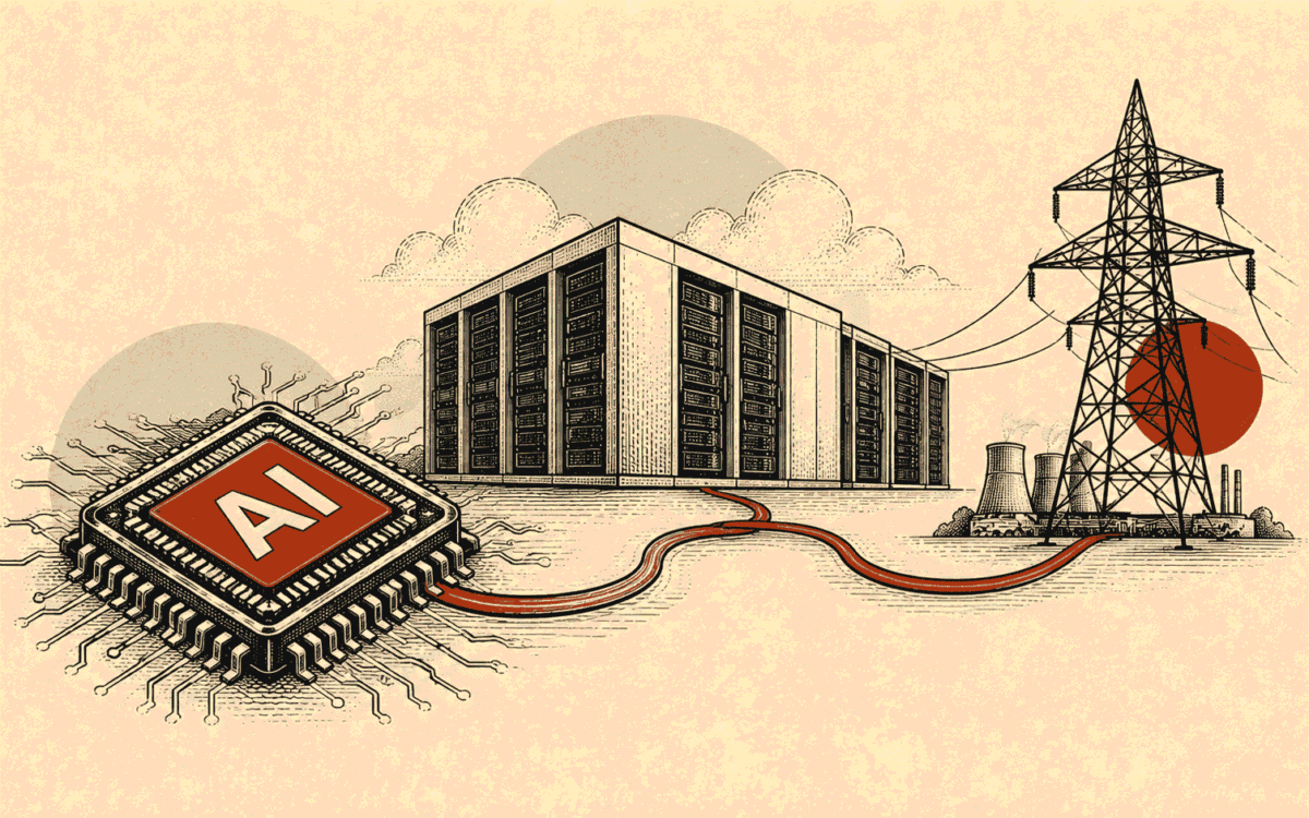 AI infrastructure news 2026 showing chips, data centers, power grids, cooling and networking