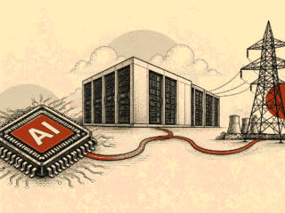 AI infrastructure news 2026 showing chips, data centers, power grids, cooling and networking