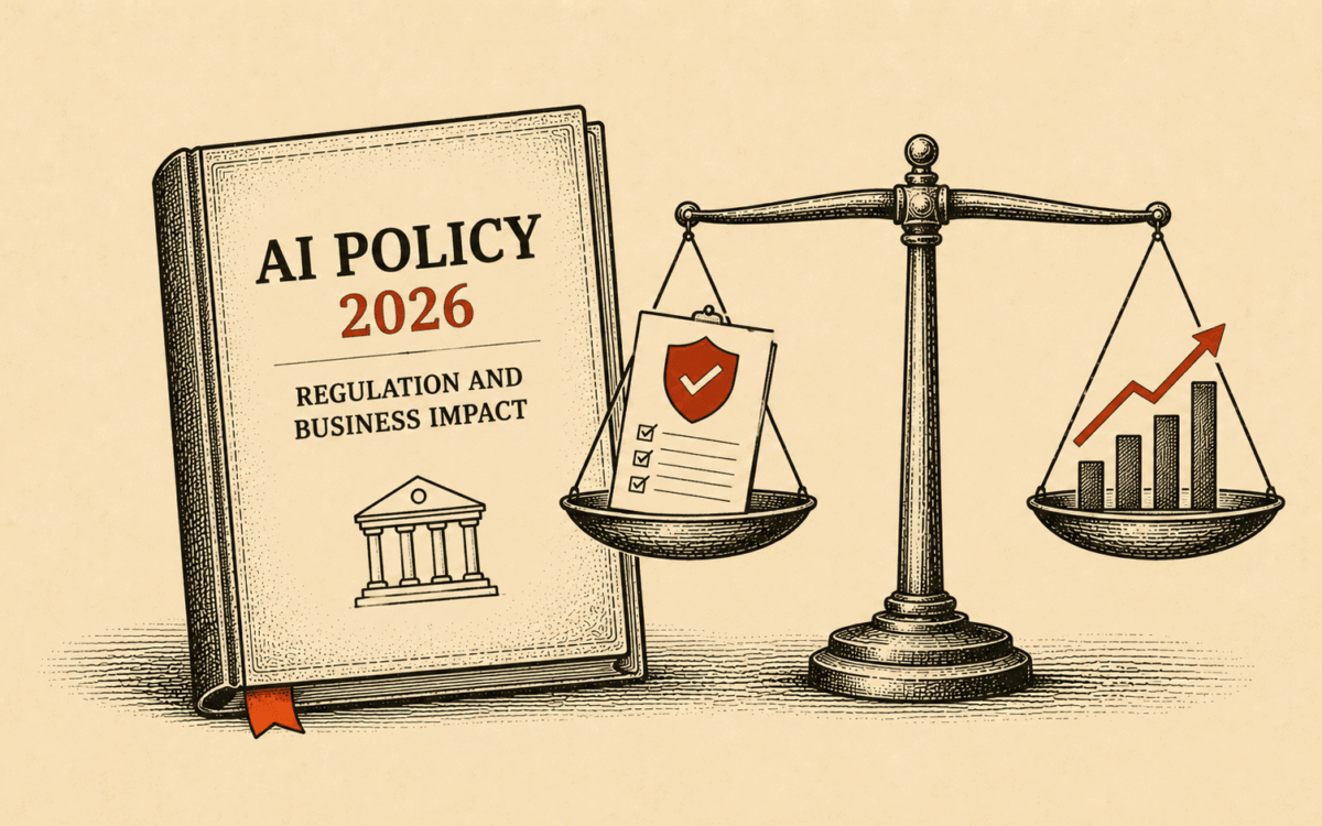 AI policy news 2026 showing regulation, transparency, copyright and enterprise governance